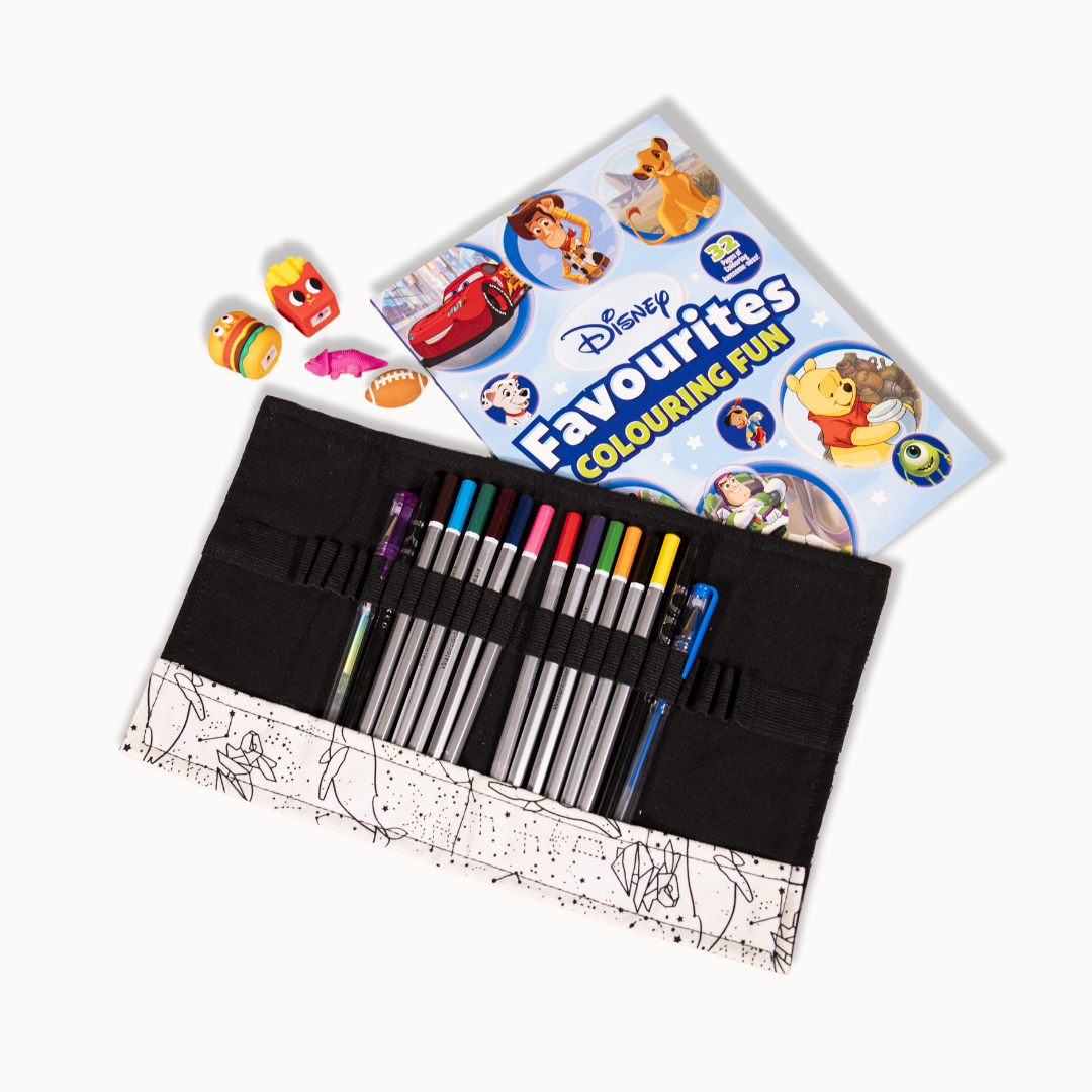 Kids Travel Pencil Case & Colouring Book