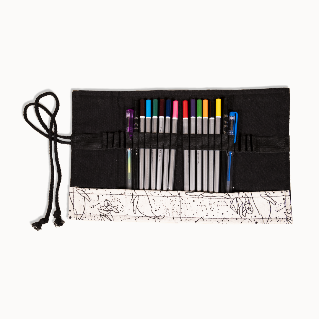 Kids Travel Pencil Case & Colouring Book